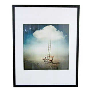 1990s Sarolta Ban Cloudladder No. 531 Digital Photo Manipulation Framed Behind Glass For Sale
