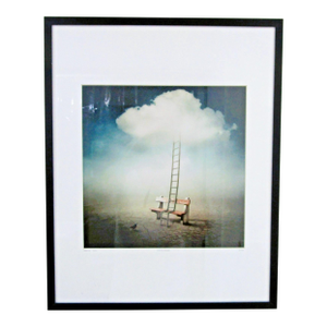 1990s Sarolta Ban Cloudladder No. 531 Digital Photo Manipulation Framed Behind Glass