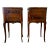 Pair of 20th Century French Napoleon 3rd Style Marquetry Side Tables With Marble Tops For Sale