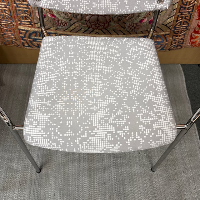 Hightower Modernist Stackable Arm Chair, Damask Print For Sale - Image 9 of 12