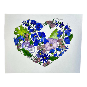 Original Watercolor Painting “Purple Heart Garden”