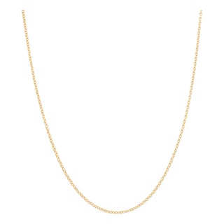 Tiffany & Co. 18k Yellow Gold Rolo Link Princes Chain Necklace For Sale
