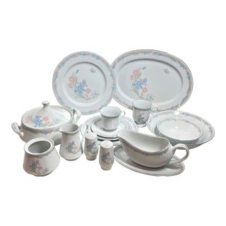 Vintage "Illusions Center Stage" by Excel China Set for 12 - 93 Pieces For Sale