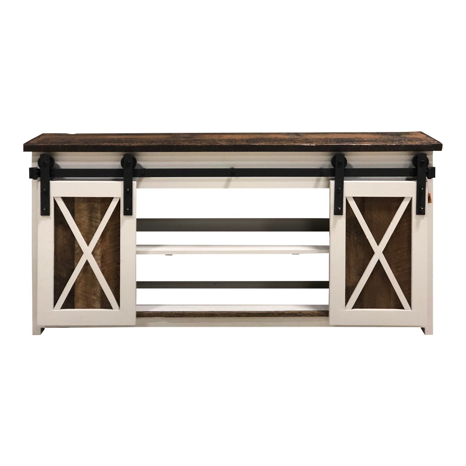 Reclaimed Farmhouse Barn Door Barn Wood Credenza Cabinet Media