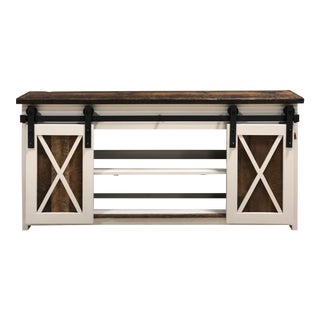Reclaimed Farmhouse Barn Door Barn Wood Credenza Cabinet Media Console