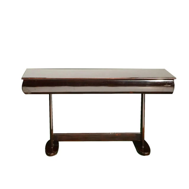 Art Deco Console Table, Circa 1930s in the style of Josef Hoffman Streamline design with high-gloss finish and three...