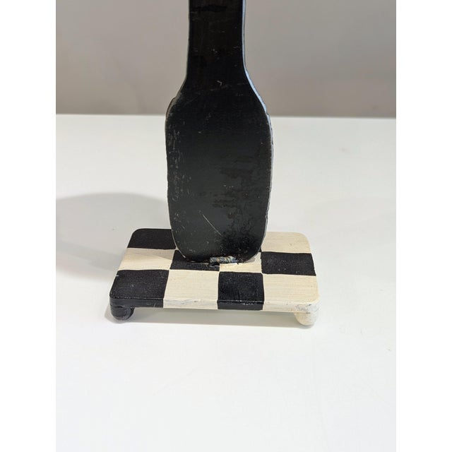 Postmodern Oversized Fork Sculpture With Checkerboard Base by Nancy Thomas For Sale - Image 3 of 4