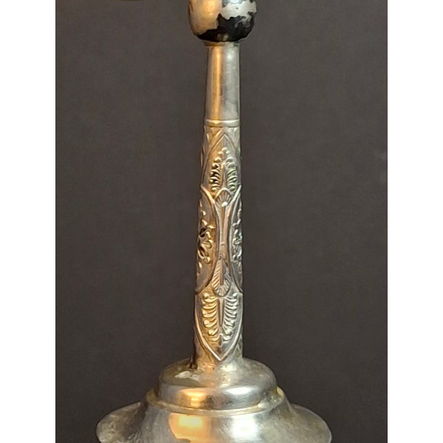 Antique 800 Silver Filigree Besamim Spice Tower Havdalah Judaica Tower Flag 86g For Sale - Image 9 of 16
