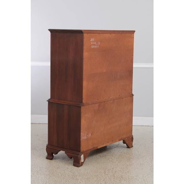 Ethan Allen Cherry Georgian Court Tall Chest on Chest For Sale - Image 13 of 15