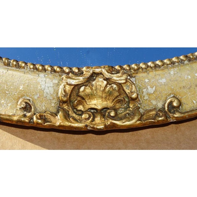 Hollywood Regency Vintage French Original Paint Convex Butlers Wall Mirror, 1940s For Sale - Image 3 of 12