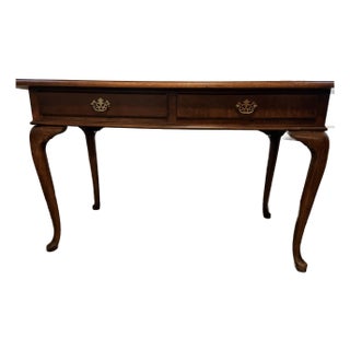 2 Piece Set, Late 20th Century Pennsylvania House Style Cherry Queen Anne Console & Tea Table For Sale