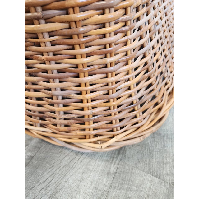Late 20th Century Michael Taylor Style Wicker Rattan Armchair For Sale - Image 12 of 17