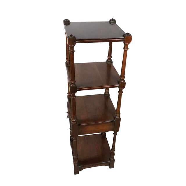 Wood Vintage Colonial Revival Limited Edition Four Tier Shelved Stand by Pennsylvania House For Sale - Image 7 of 12