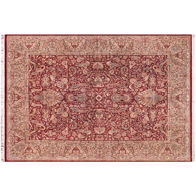 Beige Shabby Chic 1990's Pak-Persian Red/Beige Wool Rug - 9'2'' X 12'4'' For Sale - Image 8 of 9