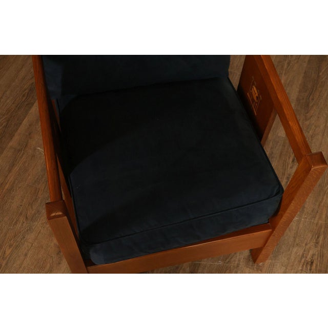 Stickley Mission Harvey Ellis Pair Of Inlaid Cube Chairs For Sale In Philadelphia - Image 6 of 18