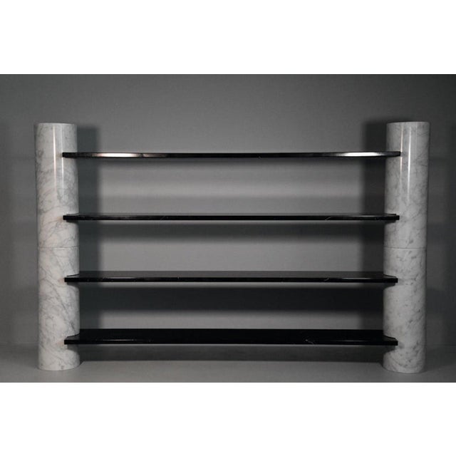 Stone Loico Bookcase in Carrara and Marquina Marble by Angelo Mangiarotti for Skipper, 1970 For Sale - Image 7 of 16