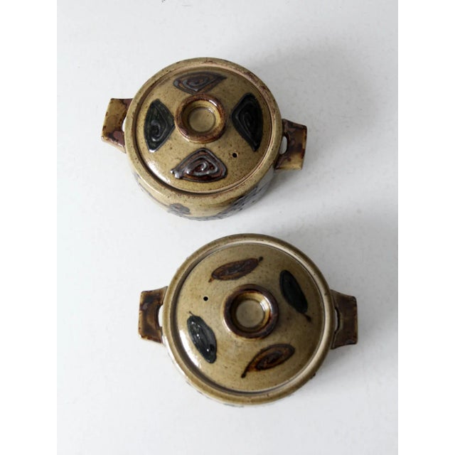 Vintage Studio Pottery Covered Dishes Pair For Sale - Image 10 of 11