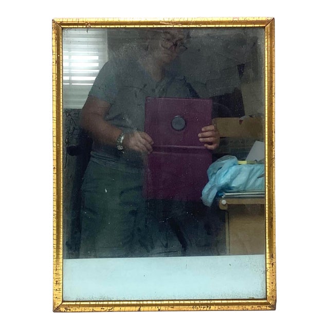 Antique Lemon Gold Frame Mirror 16” by 21” For Sale