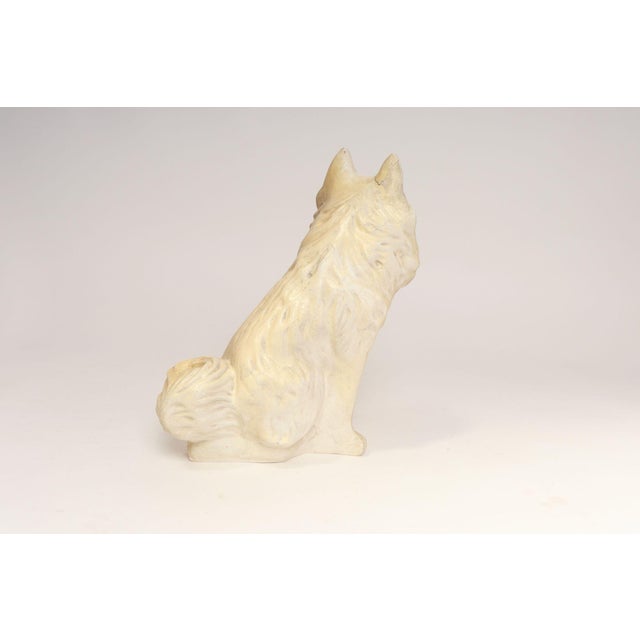 1940s Vintage Painted Chalkware Carnival Chalk Collie Dog Sculpture / Figurine For Sale - Image 5 of 18