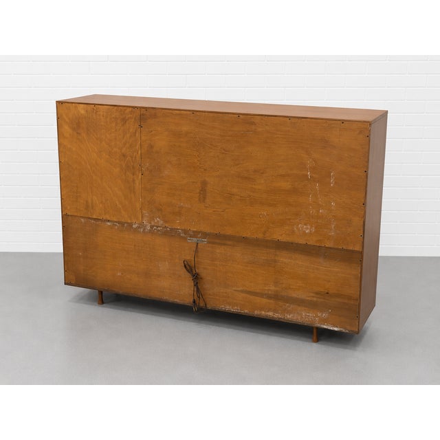 Mid Century Modern Liquor Cabinet Bar | Walnut Bookcase Wall Unit, C. 1960's For Sale - Image 12 of 14