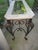 French Vintage French Ornate Iron With Marble and Glass Top Console Table For Sale - Image 3 of 18