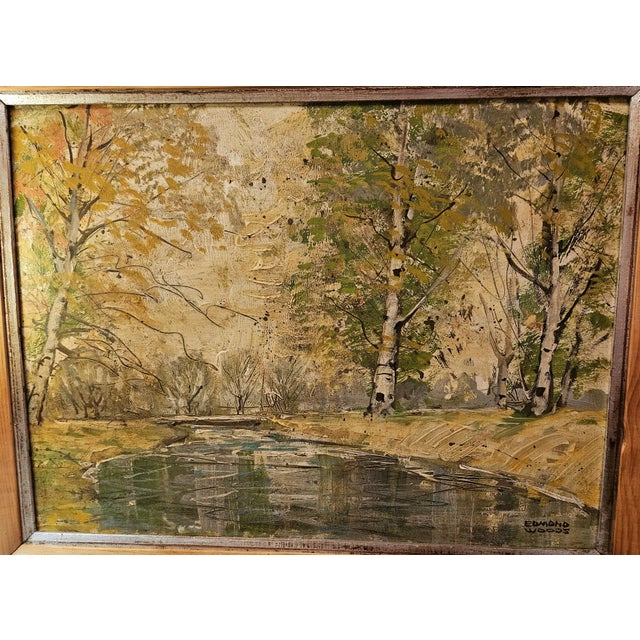 Edmond Woods, "Trout Stream" Oil Painting, Framed, 1960's For Sale - Image 4 of 12