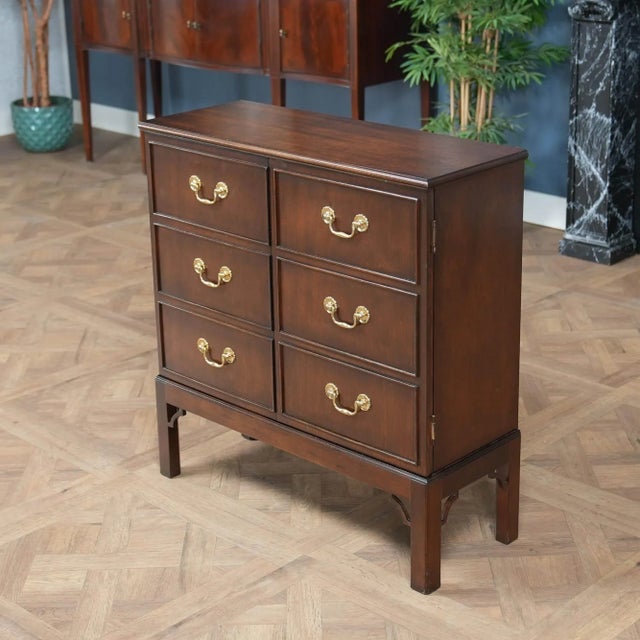 1980s Nvin0568 Vintage Mahogany Two Door Chest For Sale - Image 4 of 11