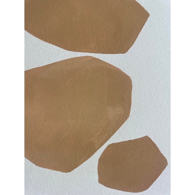 Abstract minimalist acrylic painting on French hand crafted cotton paper. Framed in a gold frame. All works on paper are...