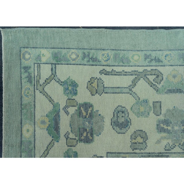 Turkish Oushak Rug 9'3" x 10'8" #19055 For Sale - Image 4 of 8