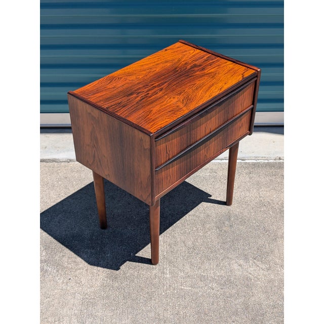 Danish Mid Century Modern Rosewood Nightstand/End Table, C1960s For Sale - Image 4 of 11