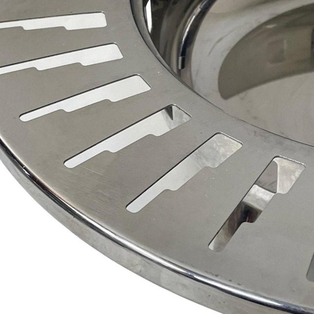 Footed Bowl with Skyscraper Cutout in Stainless Steel from Alessi, 1990s For Sale - Image 4 of 7