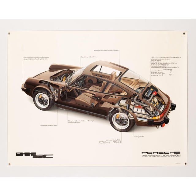 Modern Porsche 911 SC Cutaway Poster by Studio Farr, 1983 For Sale - Image 3 of 9