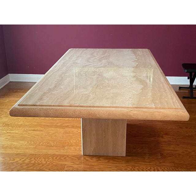 Contemporary Travertine Marble Dining Table Chairish