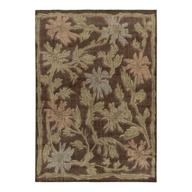 Rug & Kilim’s Deco Flower Rug, 9x12 For Sale