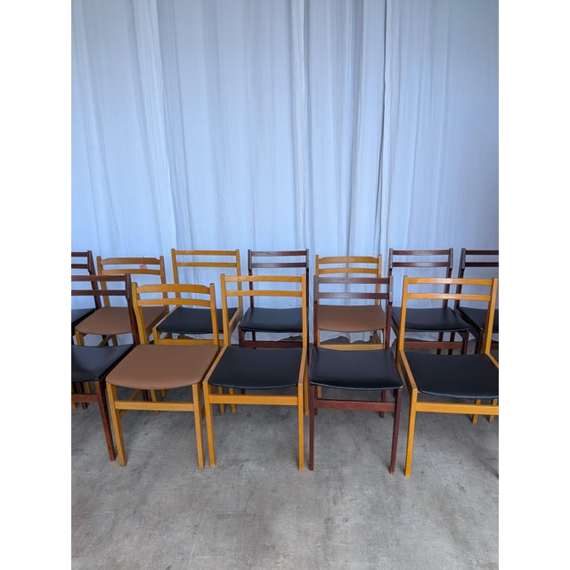 Vintage Scandinavian Wooden Dining Chairs, Yugoslav, 1970s, Set of 14 For Sale - Image 6 of 18
