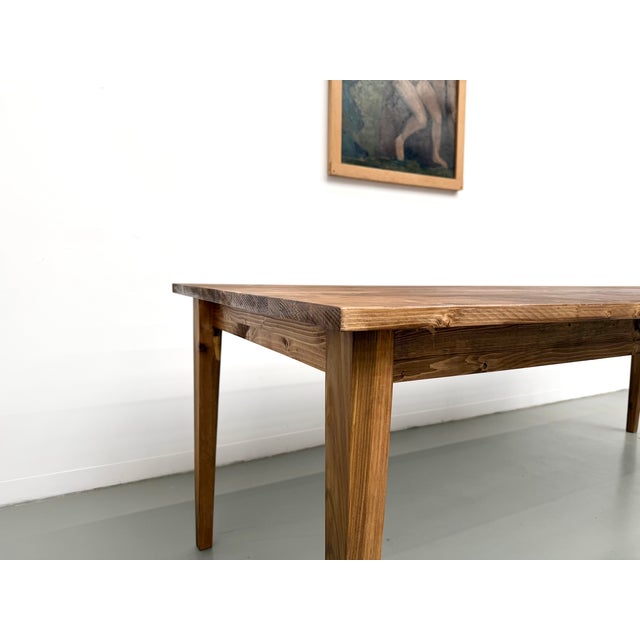 Wood Pine Farmhouse Table, 2010s For Sale - Image 7 of 18