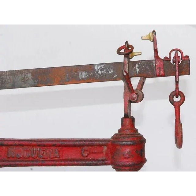 1880s French Noguera Forged Steel Wine Barrel Scale For Sale - Image 9 of 10