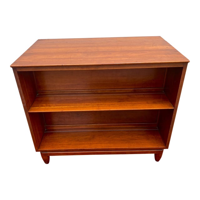 1950s Mid-Century Solid Cherry Willits Double Sided Low Bookcase For Sale