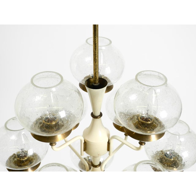 Large Brass and Glass Tulip Hanging Lamp by Hans Agne Jakobsson, 1960s For Sale - Image 14 of 18