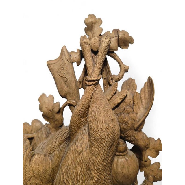 Wood Antique Black Forest Carved Hunting Trophies, 1880s, Set of 2 For Sale - Image 7 of 12