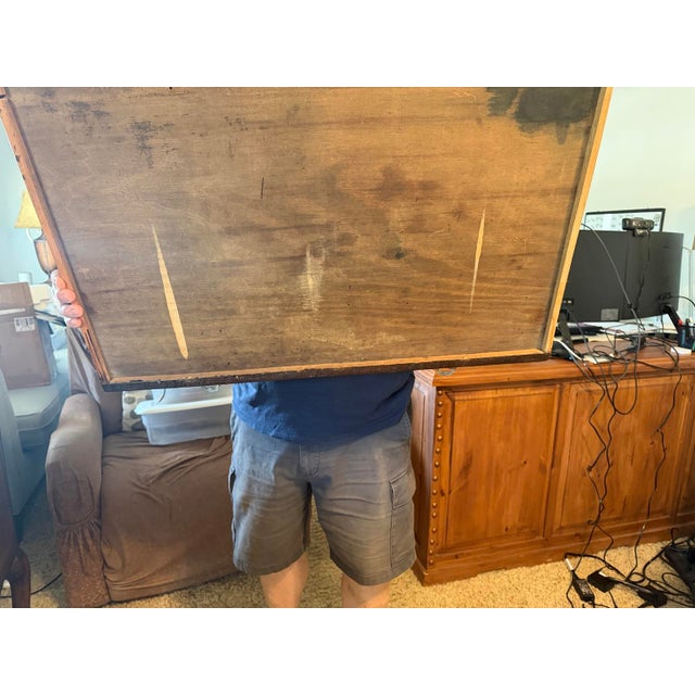 1920s 1920s Queen Anne Revival Mahogany-Toned Buffet Sideboard With Mirror For Sale - Image 5 of 7