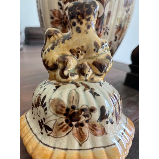 Ceramic 1940s Dutch Plateelbakkerij Zuid-Holland Gouda Lidded Vase For Sale - Image 7 of 12
