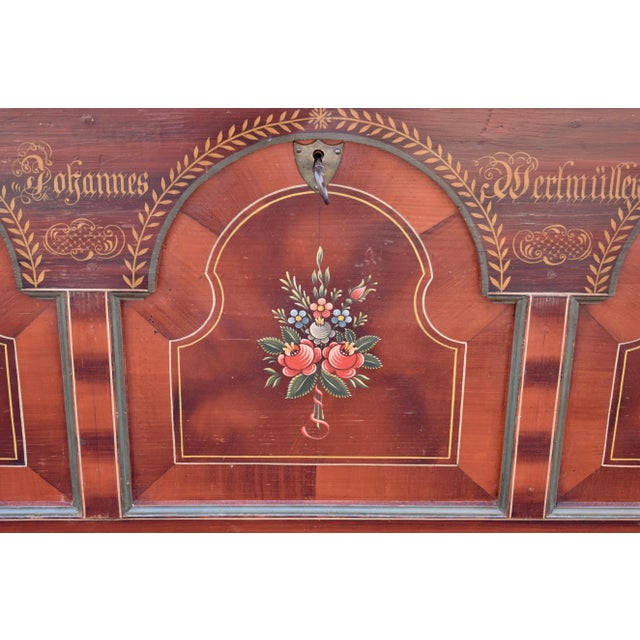 Mid 19th Century Pine Trunk or Blanket Chest in Original Decorative Paint For Sale - Image 12 of 12