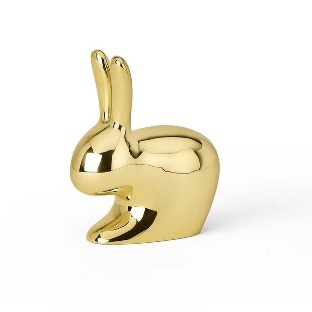 Rabbit Doorstop in Polished Brass by Stefano Giovannoni For Sale - Image 4 of 7