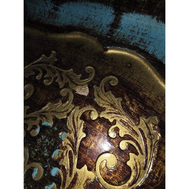 Wood Three Small Vintage Florentine Trays For Sale - Image 7 of 16