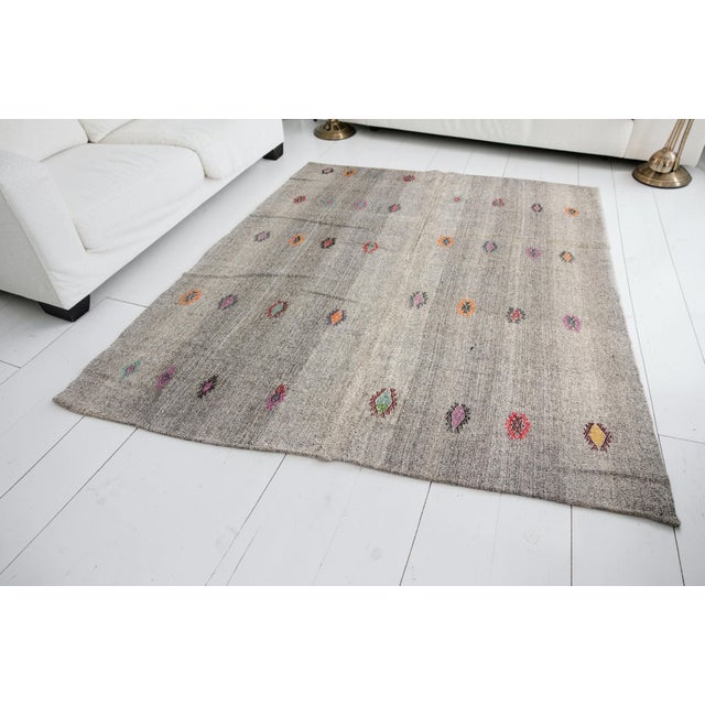 Vintage Home Living Oversize Kilim Rug For Sale - Image 9 of 10