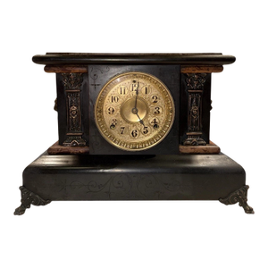 Seth Thomas Antique Adamantine Black Mantel Clock
