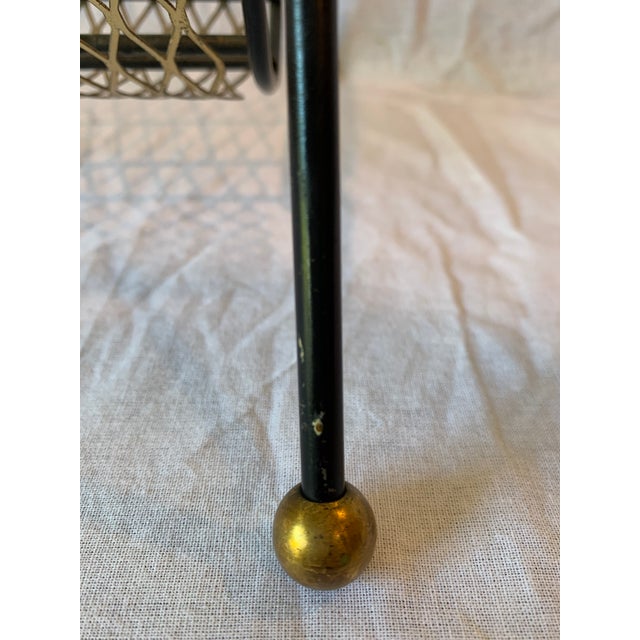 Mid 20th Century Vintage Mid-Century Modern Metal Magazine Rack For Sale - Image 5 of 7