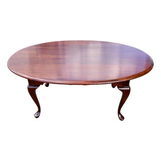 Pennsylvania House Solid Cherry Coffee Table Queen Anne Oval Vintage Cocktail For Sale