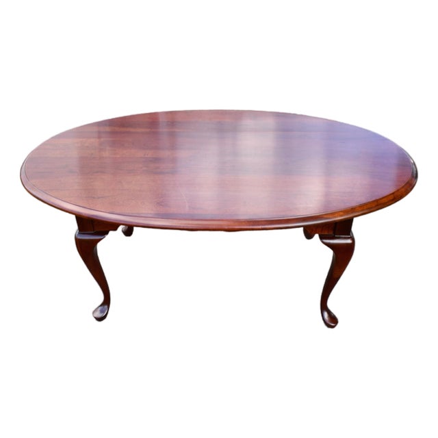Pennsylvania House Solid Cherry Coffee Table Queen Anne Oval Vintage Cocktail For Sale